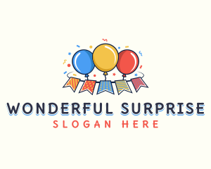 Party Balloon Confetti logo design