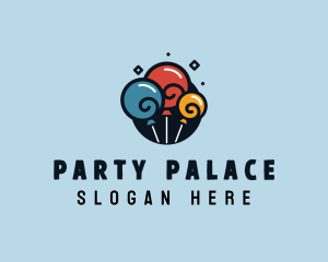 Swirl Party Balloon logo design