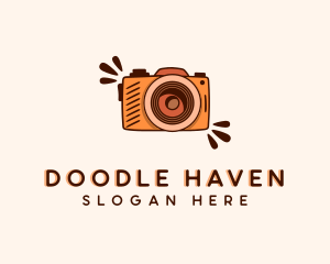 Creative Camera Doodle logo design