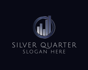 Silver Bar Graph Statistics logo design