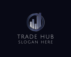 Silver Bar Graph Statistics logo design