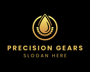 Droplet Cog Gear logo design