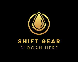 Droplet Cog Gear logo design