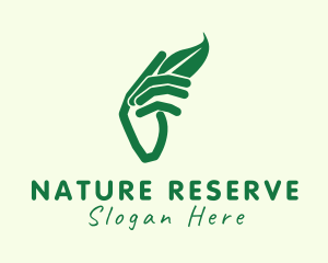 Nature Leaf Hand logo design