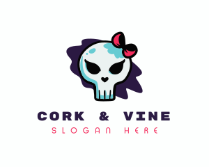 Female Punk Skull logo design