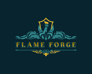 Luxury Torch Shield logo design