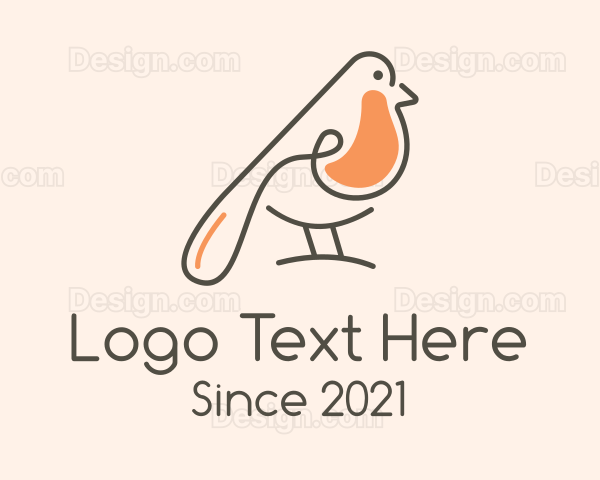 Perched Robin Bird Logo