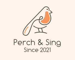 Perched Robin Bird  logo design