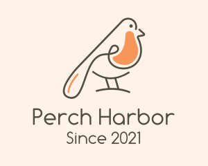 Perched Robin Bird  logo