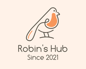 Perched Robin Bird  logo