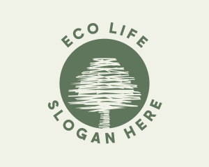 Scribble Tree Nature logo design