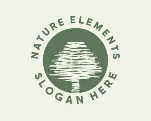 Scribble Tree Nature logo design