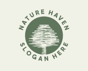 Scribble Tree Nature logo design