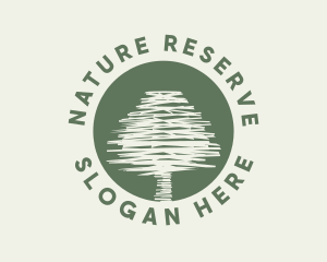 Scribble Tree Nature logo design