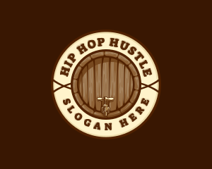 Liquor Beer Brewery Barrel logo design