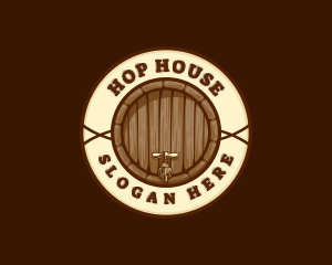 Liquor Beer Brewery Barrel logo