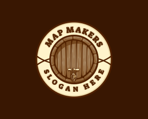 Liquor Beer Brewery Barrel logo design