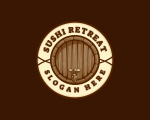 Liquor Beer Brewery Barrel logo design