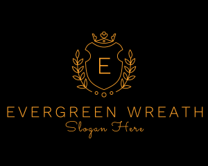 Wreath Shield Crown Academy logo design