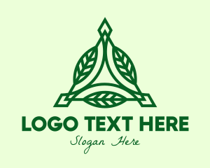 Green Triangle Leaves  logo