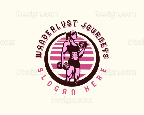 Fitness Dumbbell Lady Logo