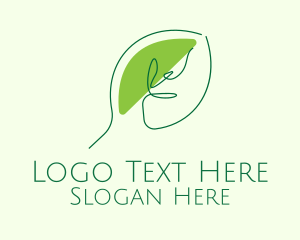 Green Leaf Line Art logo