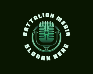 Podcast Media Microphone logo design