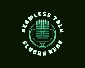 Podcast Media Microphone logo design