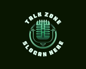 Podcast Media Microphone logo design