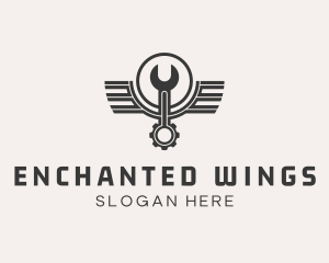 Wrench Gear Wings logo design