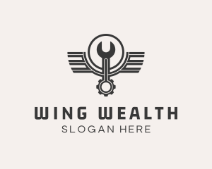 Wrench Gear Wings logo design