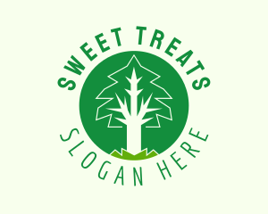 Circle Green Tree Emblem  logo