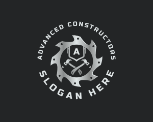 Industrial Saw Hammer logo design