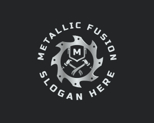 Industrial Saw Hammer logo design