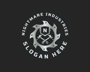 Industrial Saw Hammer logo design