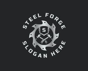 Industrial Saw Hammer logo design