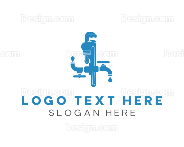 Faucet Wrench Plumbing Logo