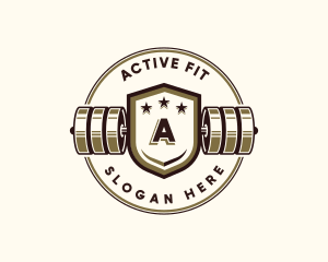 Gym Barbell Fitness logo design