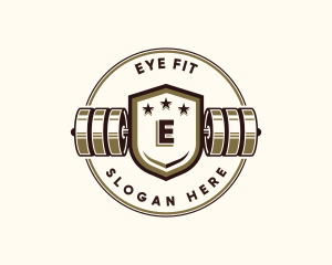 Gym Barbell Fitness logo design