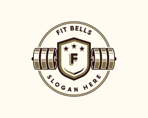 Gym Barbell Fitness logo design