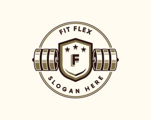 Gym Barbell Fitness logo design