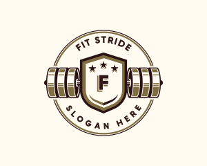 Gym Barbell Fitness logo design