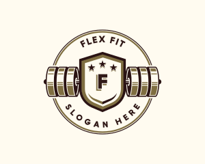 Gym Barbell Fitness logo design