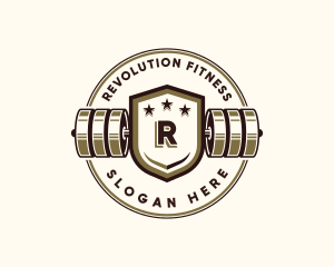 Gym Barbell Fitness logo design