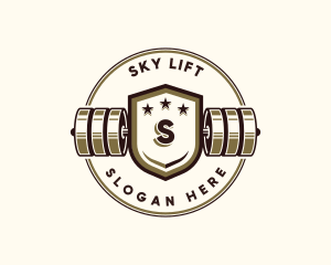 Gym Barbell Fitness logo design