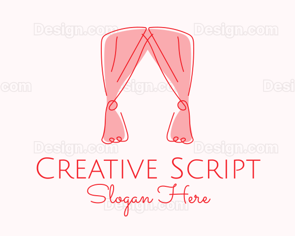 Pink Curtain Drapes Logo