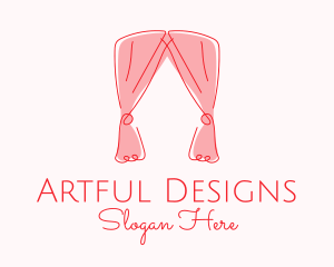 Pink Curtain Drapes logo design