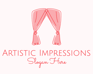 Pink Curtain Drapes logo design