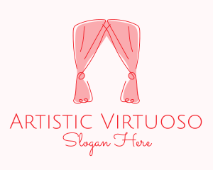 Pink Curtain Drapes logo design