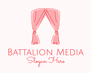 Pink Curtain Drapes logo design